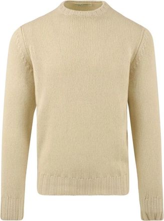 FILIPPO DE LAURENTIIS Cashmere trui met ronde hals - Heren - Cashmere truien - Wit - L - Truien & Vesten