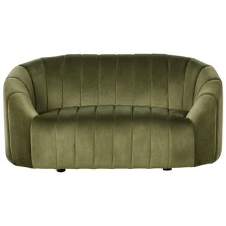 Beliani Beliani - Sof&aacute; 2 Plazas Terciopelo Asiento Acolchado Respaldo Bajo Retro Contempor&aacute;neo Verde Oscuro Malung