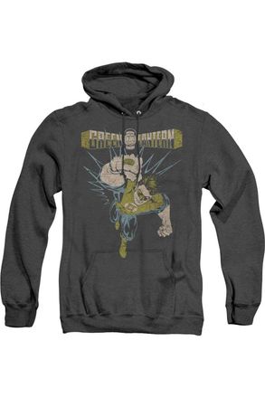 Gildan Green Lantern Powerful Adult Heather Hoodie / Hooded Sweatshirt