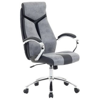 Beliani Beliani - Silla De Oficina Reclinable De Poli&eacute;ster Gris Negro Plateado Giratorio Formula 1
