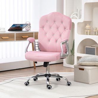 STILVORA Sedia Da Ufficio Ergonomica, Altezza Regolabile Con Funzione Basculante, Schienale Trapuntato A Rombi, Rosa