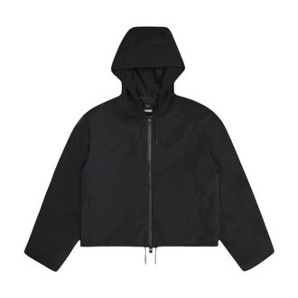 Rains Light Jackets, female, Black, Size: XS Suva Hardshell Short String Jacket