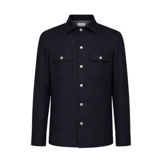 Brunello Cucinelli Heren, Jassen, Blauw, Maat: S Zijde