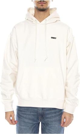 Obey Doberman Pullover Hood - Heren - Hoodies - Wit - XL - Katoen - Hoodies & sweatvesten