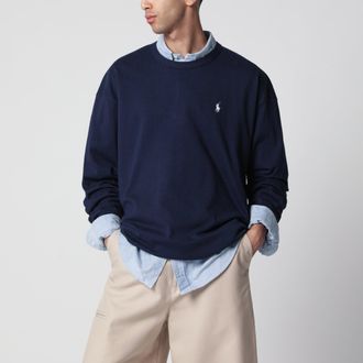 Polo Ralph Lauren Navy cotton Relaxed-Fit crewneck sweatshirt