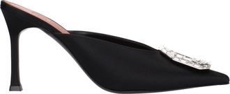 Amina Muaddi Black Satin Womens Pumps