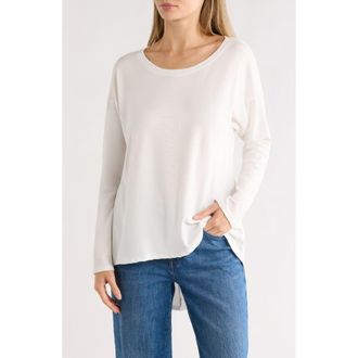 Go Couture Boat Neck High-Low Sweater in White at Nordstrom Rack, Size X-Large