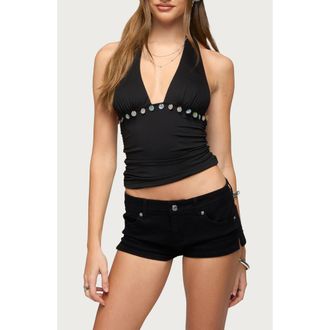 Edikted Ronya Halter Top in Black at Nordstrom, Size X-Small