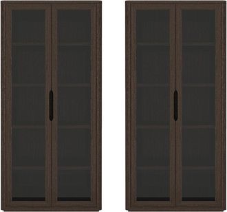 Manhattan Comfort Set Of 2 Rivington Modern Bookcase Cabinets (5-Shelf)