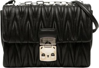 Miu Miu Pre-owned Matelass&eacute; Nappa Schoudertas - Dames - Vintage Schoudertas - Zwart - ONE Size - Leer - Vintage