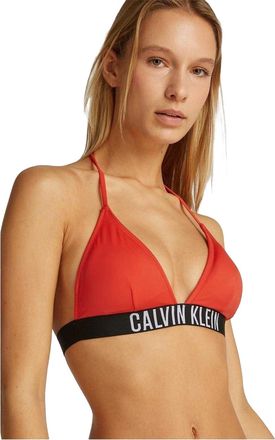 Calvin Klein Bikinitop met driehoekige cups voor dames (Chillirood)