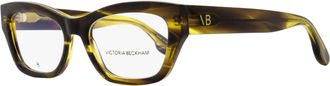 Victoria Beckham Womens Modified Rectangle Eyeglasses VB2675 318 Striped Khaki 53mm