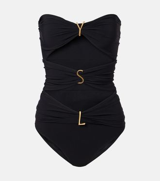 Saint Laurent Cutout embellished swimsuit
