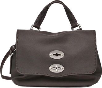 Zanellato Rectangular Handbag with Silver-Tone Turn-Lock Closure