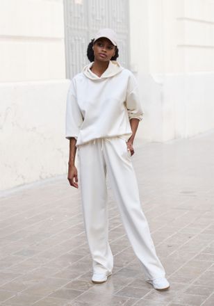 Copenhagen Kapuzenpullover COPENHAGEN STUDIOS, Damen, Gr. 36/38, weiss (wollwei&szlig;), Sweatware, Obermaterial: 54% Modal, 40% Polyester, 6% Elasthan, unifarben, beq