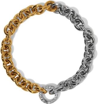 Nadri Gemini Two-Tone Pav&eacute; Circle Chain Bracelet in Gold at Nordstrom