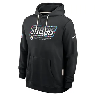 Nike Pittsburgh Steelers Crucial Catch Sideline Standard Issue Nike Mens Dri-FIT NFL Pullover Hoodie in Black | 03AZ00AZUS-F9R