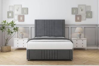 Comfort Beds Royal Coniston Divan Set 2 Drawers-26 Headboard-Footboard in Dark Grey | Size: Super King