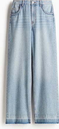 H&M Wide High Jeans - Helles Denimblau