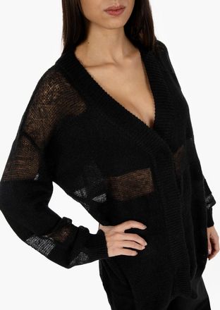 Patrizia Pepe Cardigan con trasparenze nero