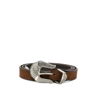 Eraldo Engraved-buckle Suede Belt