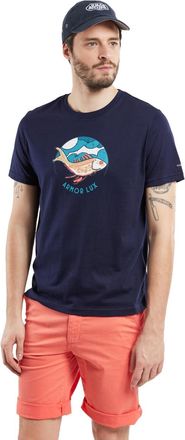 Armor Lux Armor Lux Screen Printed T-Shirt, Painted Fish/Marine Deep, S