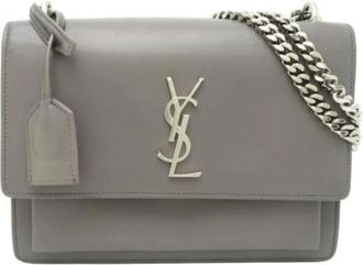 Saint Laurent Pre-owned Vintage Shoulder Bag - Dames - Vintage Schoudertas - Grijs - ONE Size - Leer - Vintage