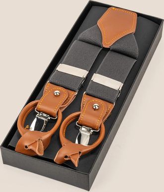 Oswin Hyde Mens Grey Combination Braces - Black - Size: ONE size