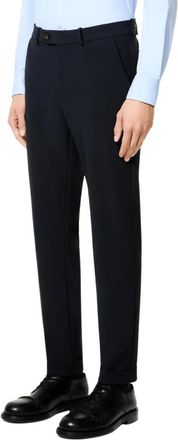Roberto Ricci Design Stretch Chino Broek met Geometrische Print - Heren - Slim Fit Broeken - Zwart - M - Broeken