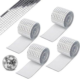 OEM Rollos De Mosaicos Autoadhesivos, Mini Pegatinas Cuadradas De Espejo De Cristal, Mini Espejo Autoadhesivo, Para Cocina, Ba&ntilde;o Y Hotel (plateado)
