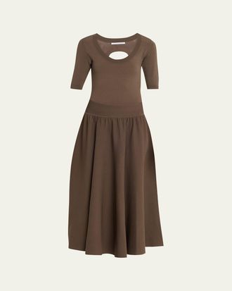 Maria McManus Double Keyhole Knit Midi Dress