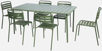 Sweeek Mesa De Jard&iacute;n De Metal Con 6 Sillas