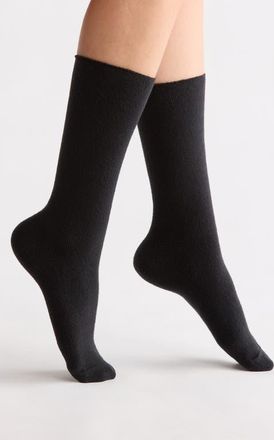 Nordstrom Cozy Crew Socks in Black at Nordstrom, Size 9