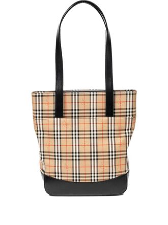 Burberry check-pattern tote bag - Neutrals