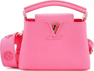 Louis Vuitton Capucine Bag Leather with Monogram Tuffetage Leather Strap Mini satchel - Roze