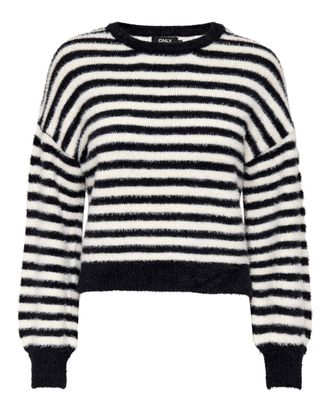 Only Womens Only Piumo Stripe Jumper in Black