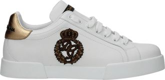 Dolce & Gabbana Sneakers Männer Leder Weiß/Gold