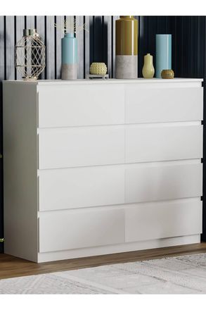 Home Discount Vida Designs Denver 8 Drawer Storage Chest Bedroom Organizer in White