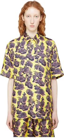Stella McCartney Zijden Shirt met Grafische Print - Dames - Overhemden - Veelkleurig - M - Satijn - Overhemden