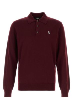 Fendi Maroon Full Sleeves Polo
