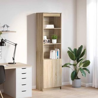 Berkfield Home Highboard Sonoma Oak 50x35x180 cm Engineered Wood in Light Tan | Size: 50 x 35 x 180 cm