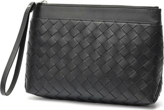 Bottega Veneta Black Intrecciato Clutch Bag Pouch (Pre-Owned)