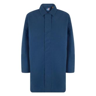 K-Way K-Way, Single-Breasted Coats, male, Blue, Size: 2XL Poirol Coat