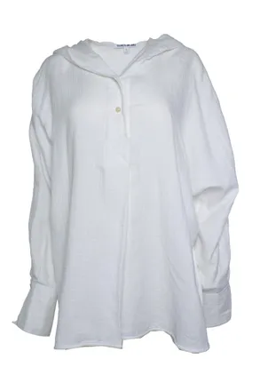 Elizabeth & James Elizabeth & James, white cotton hooded shirt