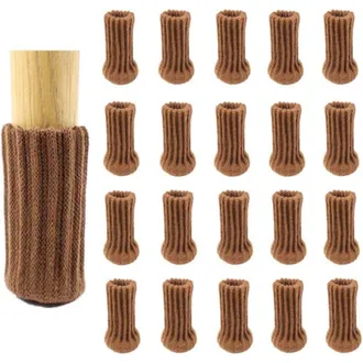 OEM Set Di 24 Coprigambe Per Sedie, Marroni, A Doppia Maglia Spessa, Antiscivolo, Proteggono Il Pavimento -crezuo