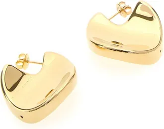 Bottega Veneta Womens Gold Silver Medium Disc Earrings Sterling