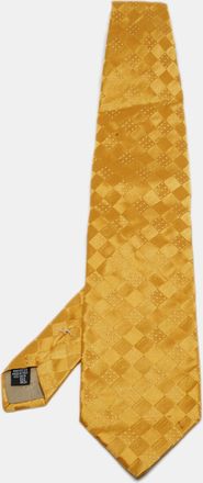 Giorgio Armani Yellow Patterned Silk Traditional Tie