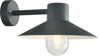 Netlighting Lund 1 Light Outdoor Fisherman Dome Wall Lantern Light Black IP55 E27