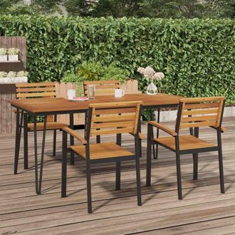 vidaXL Mesa De Jard&iacute;n Con Patas En U Madera Maciza Acacia 180x90x75 Cm Vidaxl
