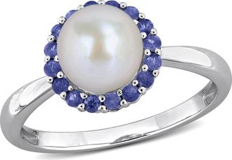 Delmar Semiprecious Stone & Cultured Pearl Ring in Blue at Nordstrom Rack, Size 7